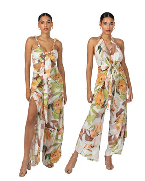 Peach Floral_model3 Des:Model is 5’7” DD Cup and wears size XS-S and US 0