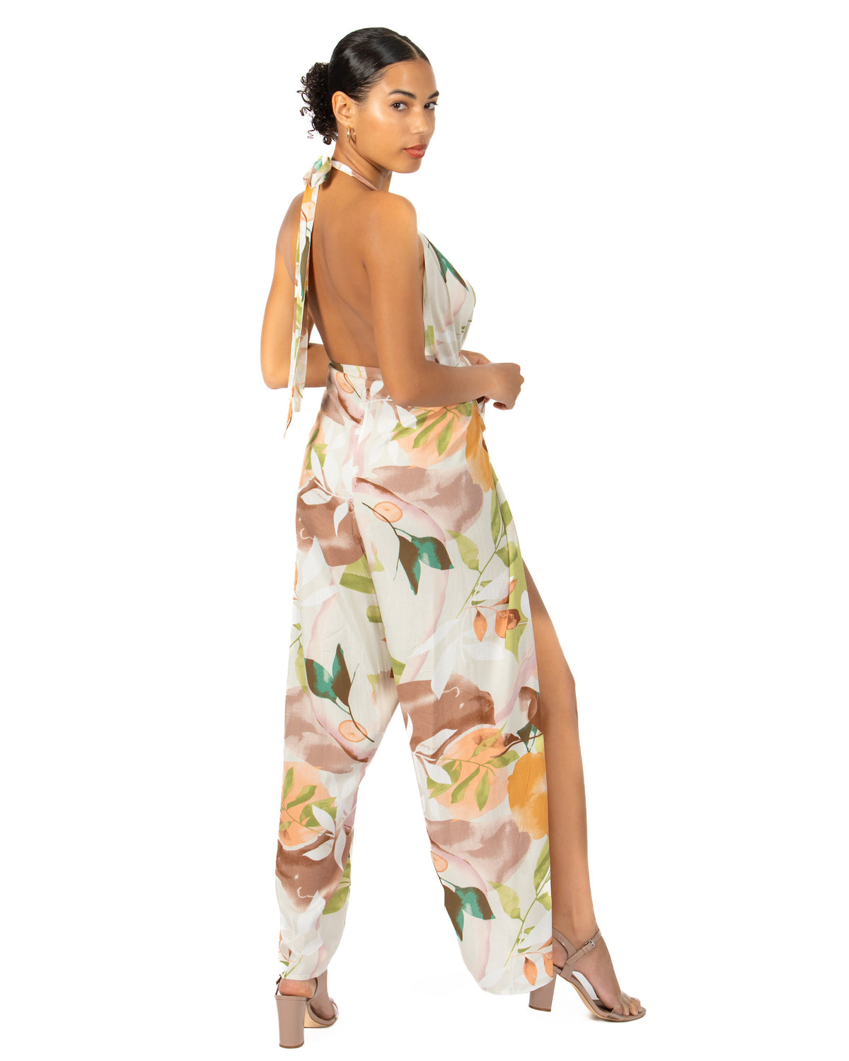 Pant to Jumpsuit - Peach Floral