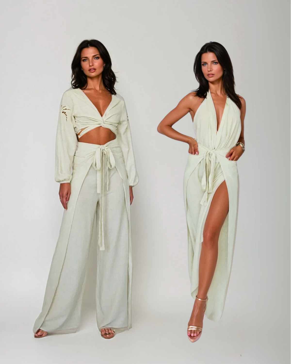 Oatmeal_model1 Des:Model is 5’7” B Cup and wears size XS and US 2