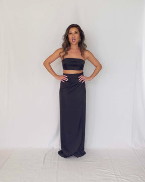 Reversible Wrap Skirt - Satin