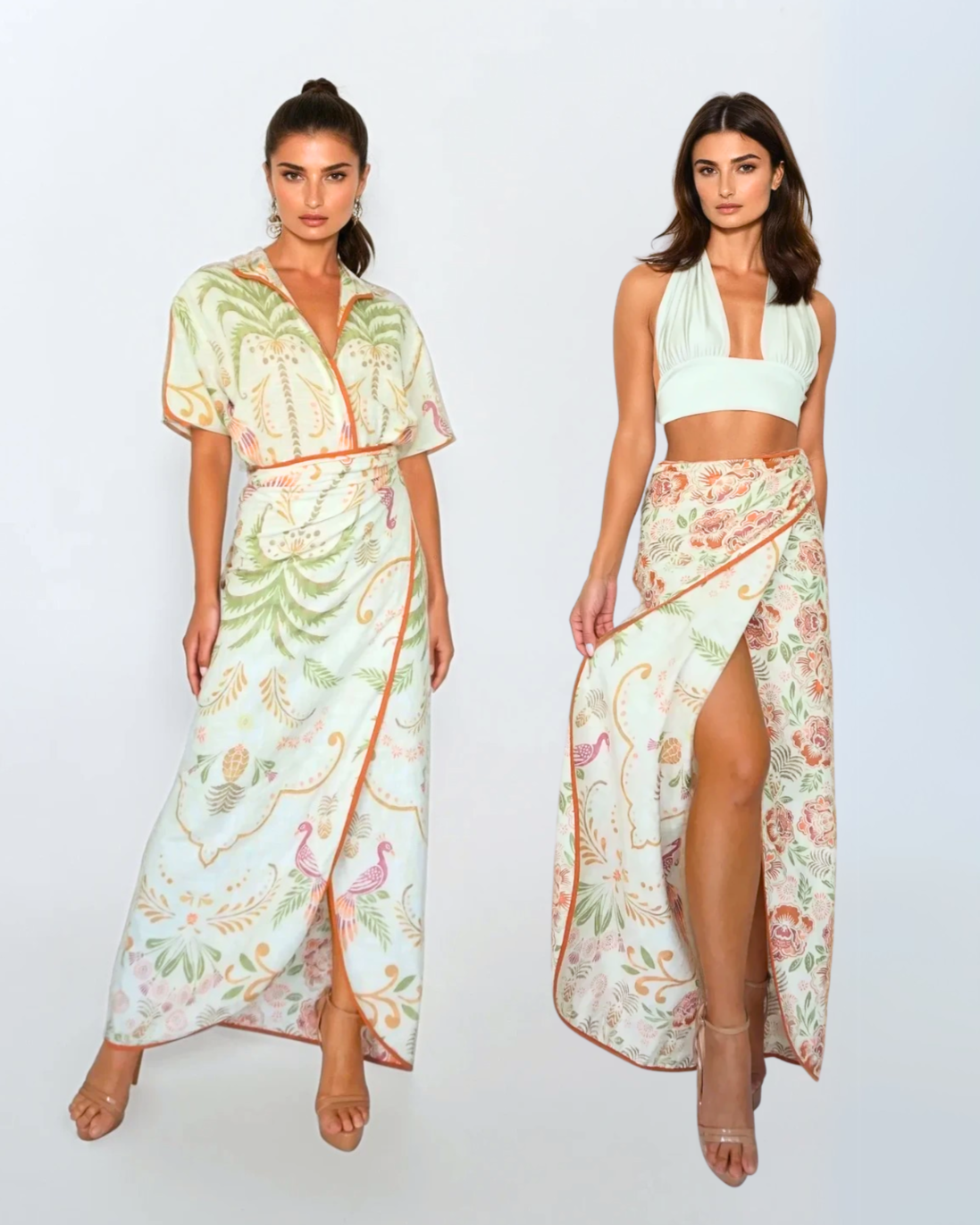 Marbella Palm / Floral_model1 Des:Model is 5’6” B cup and wears size XS and US 2