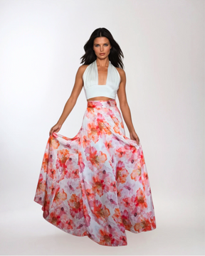 Sunset Bloom_model1 Des:Model is 5’6” B Cup and wears size XS and US 0