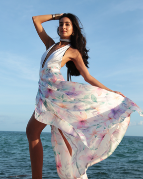 Violet Bloom_model1 Des:Model is 5’8” D cup and wears size XS and US 2